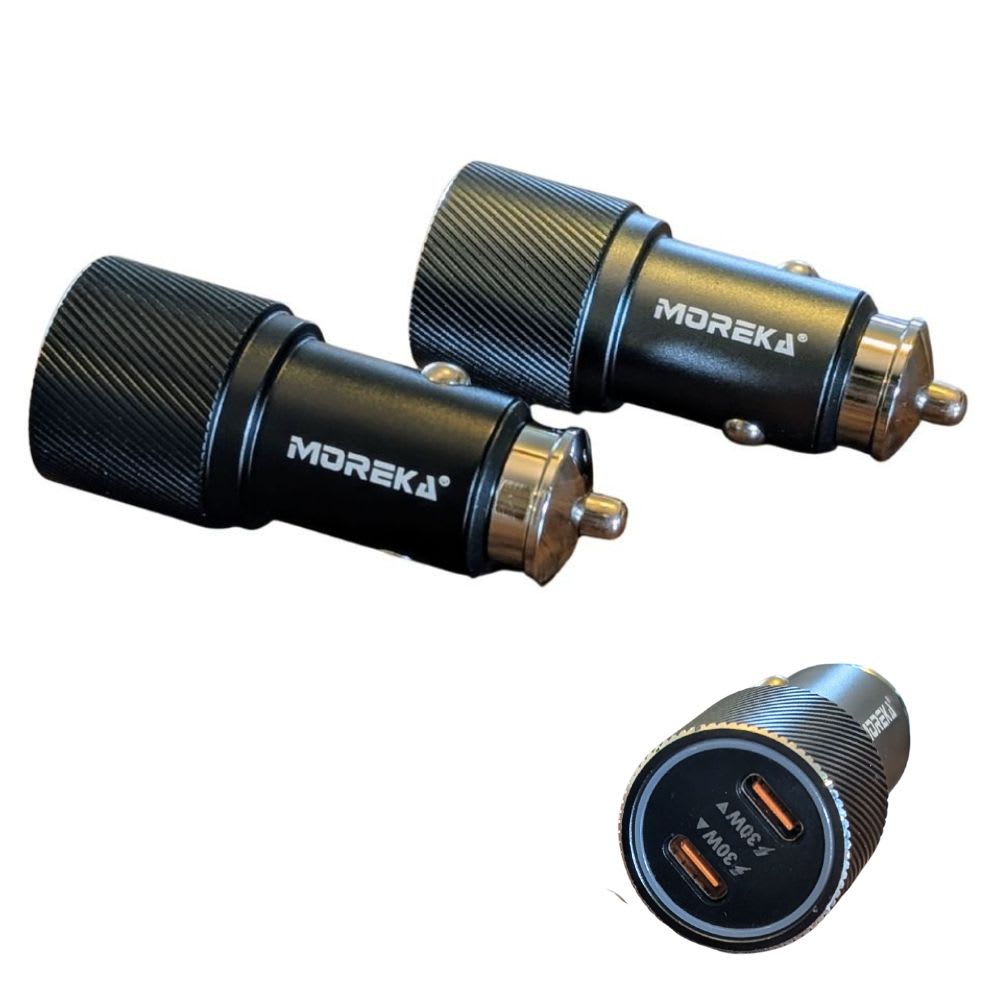 Turbo Cargador De Carro 60W PD30W PD30W Plug In puertos C-C Moreka CP00902
