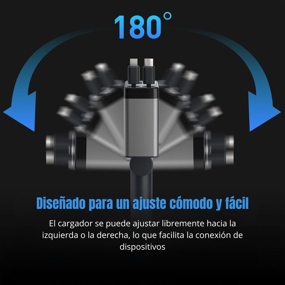 Cargador Auto Moreka CP0091 66W Retráctil PD30W IP y C4