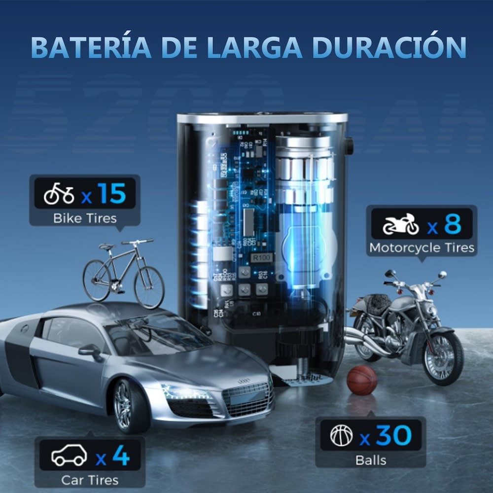 Bomba De Aire Eléctrica Portátil Digital 70W linterna Modelo CZK-36683