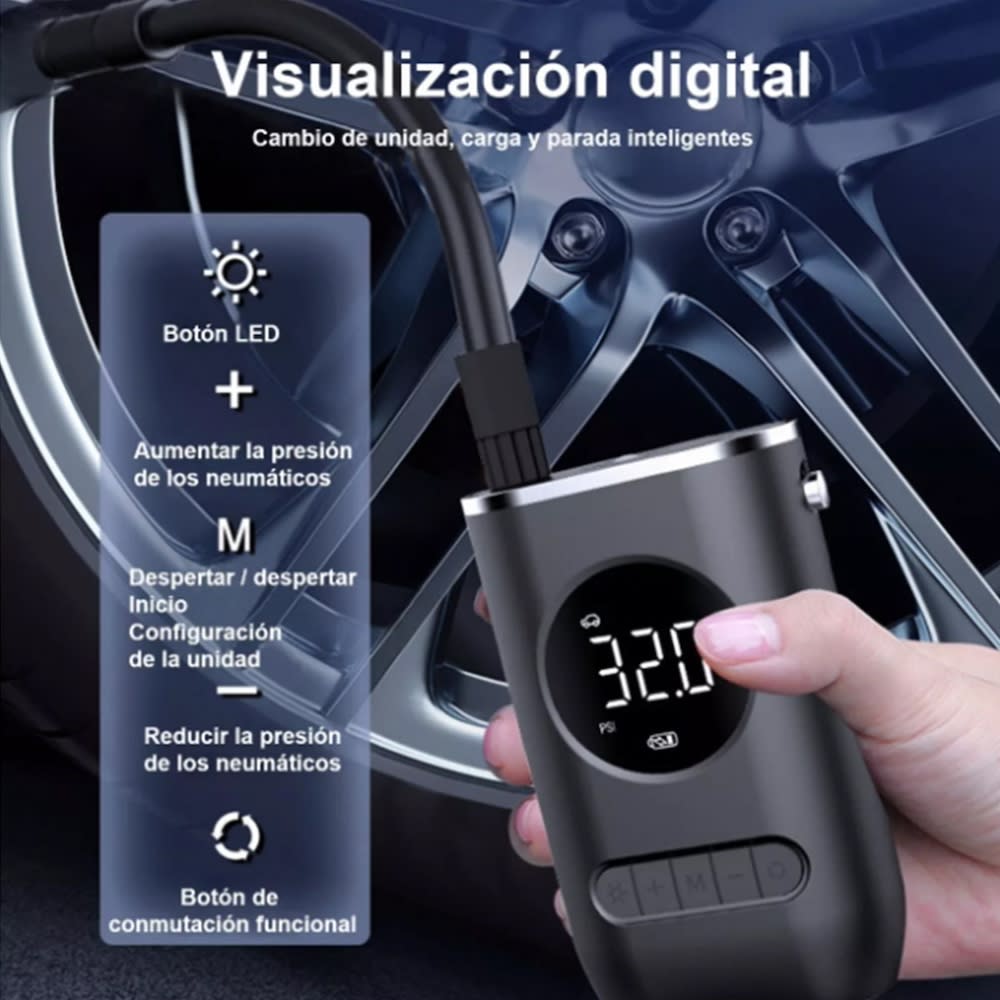 Bomba De Aire Eléctrica Portátil Digital 70W linterna Modelo CZK-36684