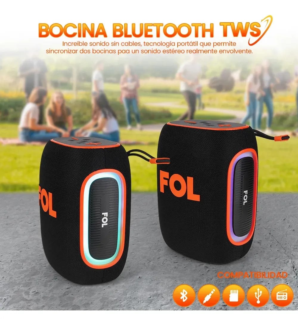 Bocina Bluetooth FOL FS-D30 PRO 40W Woofer 4'+Tweeter 2'6
