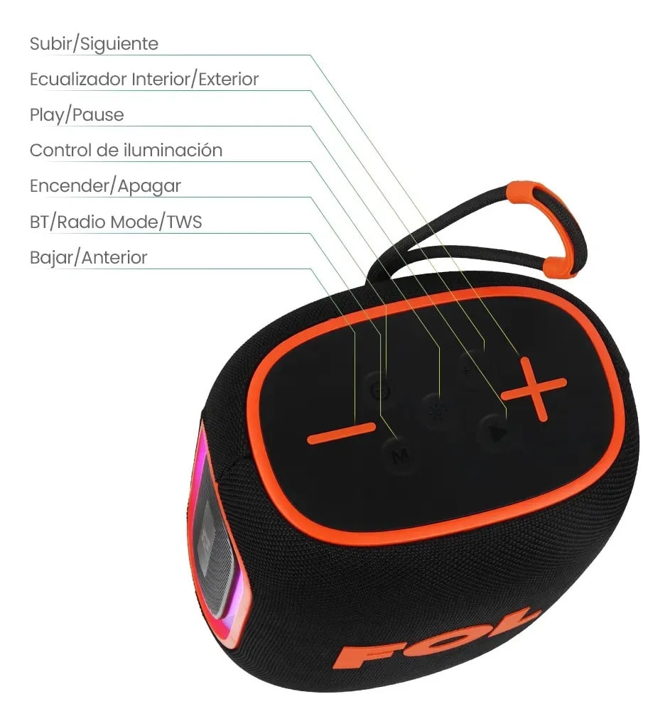 Bocina Bluetooth FOL FS-D30 PRO 40W Woofer 4'+Tweeter 2'7
