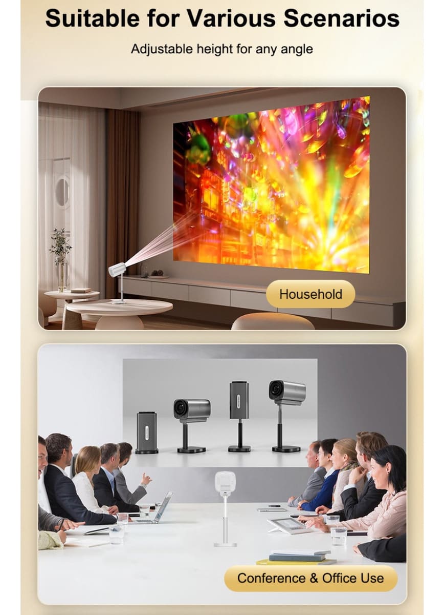 Proyector Inteligente Portátil Moreka MOP-05 FULL 4K HDR Android 11 5G Wifi con bluetooth con altura Ajustable2
