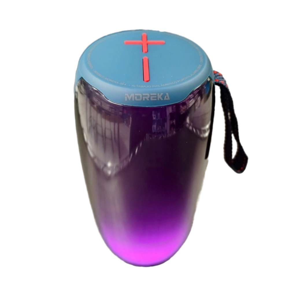 Bocina Bluetooth Moreka 384 RGB Radio FM Resistente al agua IPX6 16W11