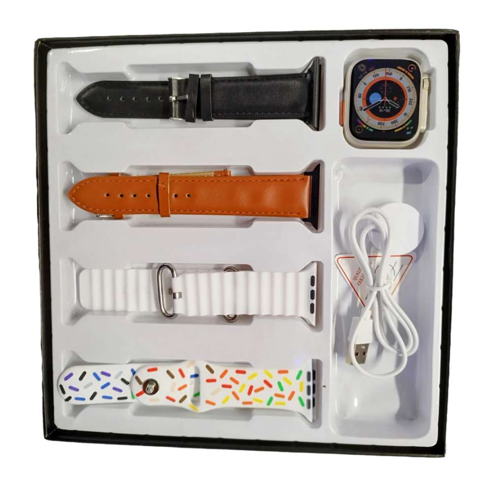 Smart Watch EW57 Serie 8 cuatro correas, Cargador Magnetico1