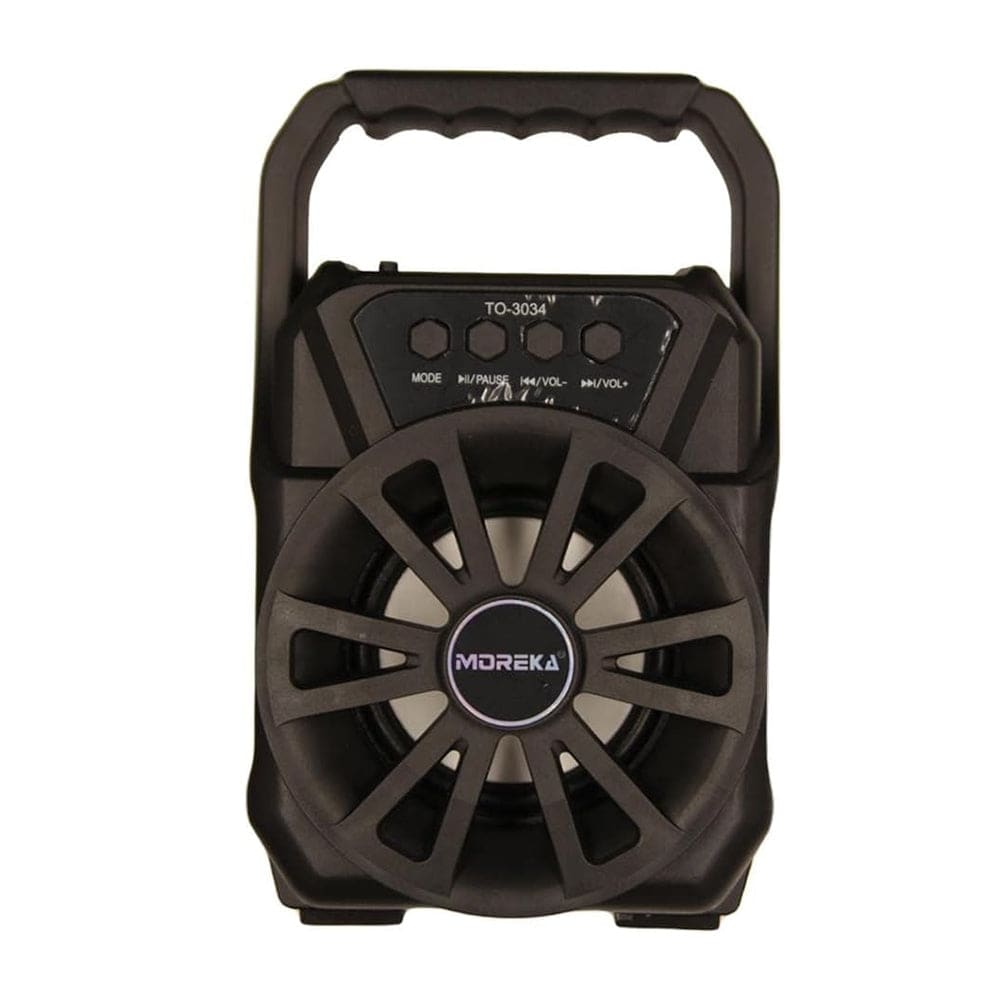 Bocina Moreka TO-3034, Bluetooth, TF Card/Micro SD, Radio FM, USB, entrada para Microfono, Auxiliar, Pila larga Duración, Led.12