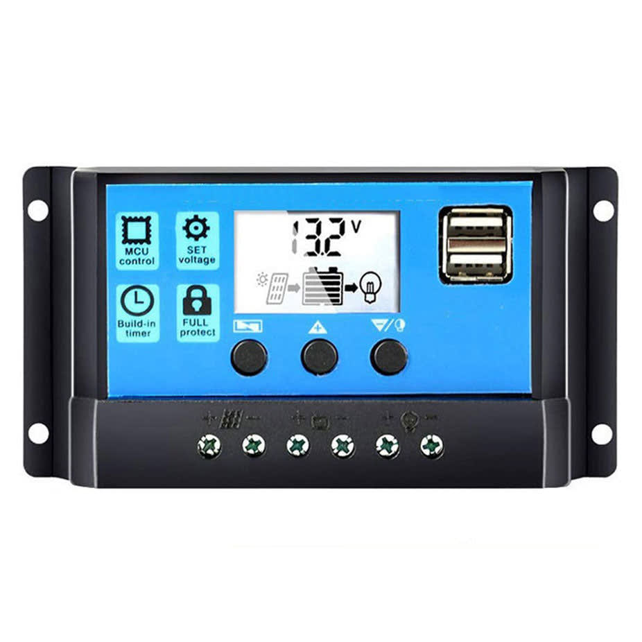 Controlador de panel Solar LCD, regulador de cargador de batería, 10A 8
