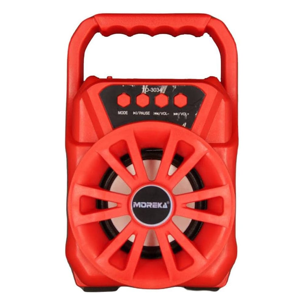 Bocina Moreka TO-3034, Bluetooth, TF Card/Micro SD, Radio FM, USB, entrada para Microfono, Auxiliar, Pila larga Duración, Led. 12