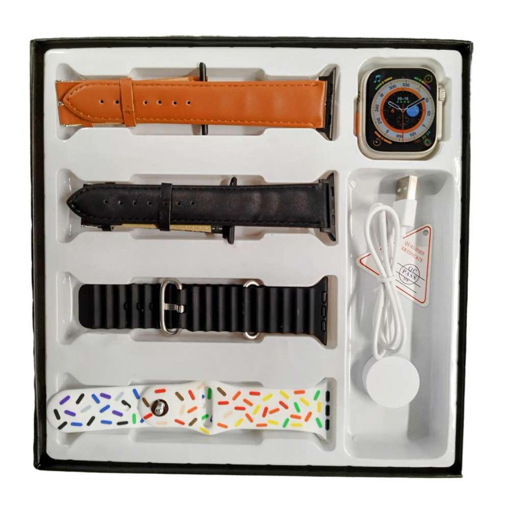 Smart Watch EW57 Serie 8 cuatro correas, Cargador Magnetico13