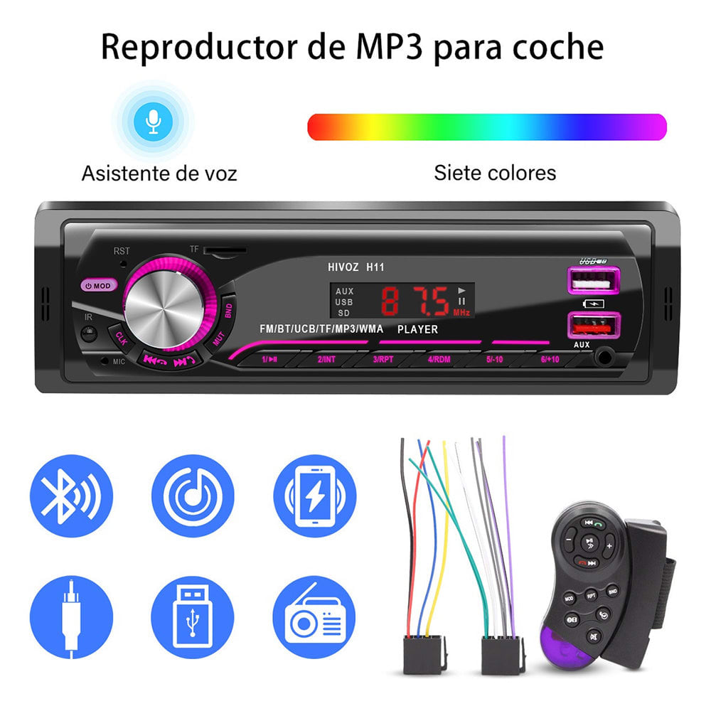 Auto Estereo Coche Reproductor Mp3 Radio Con Bt Aux 2usb Sd SY-1200 6