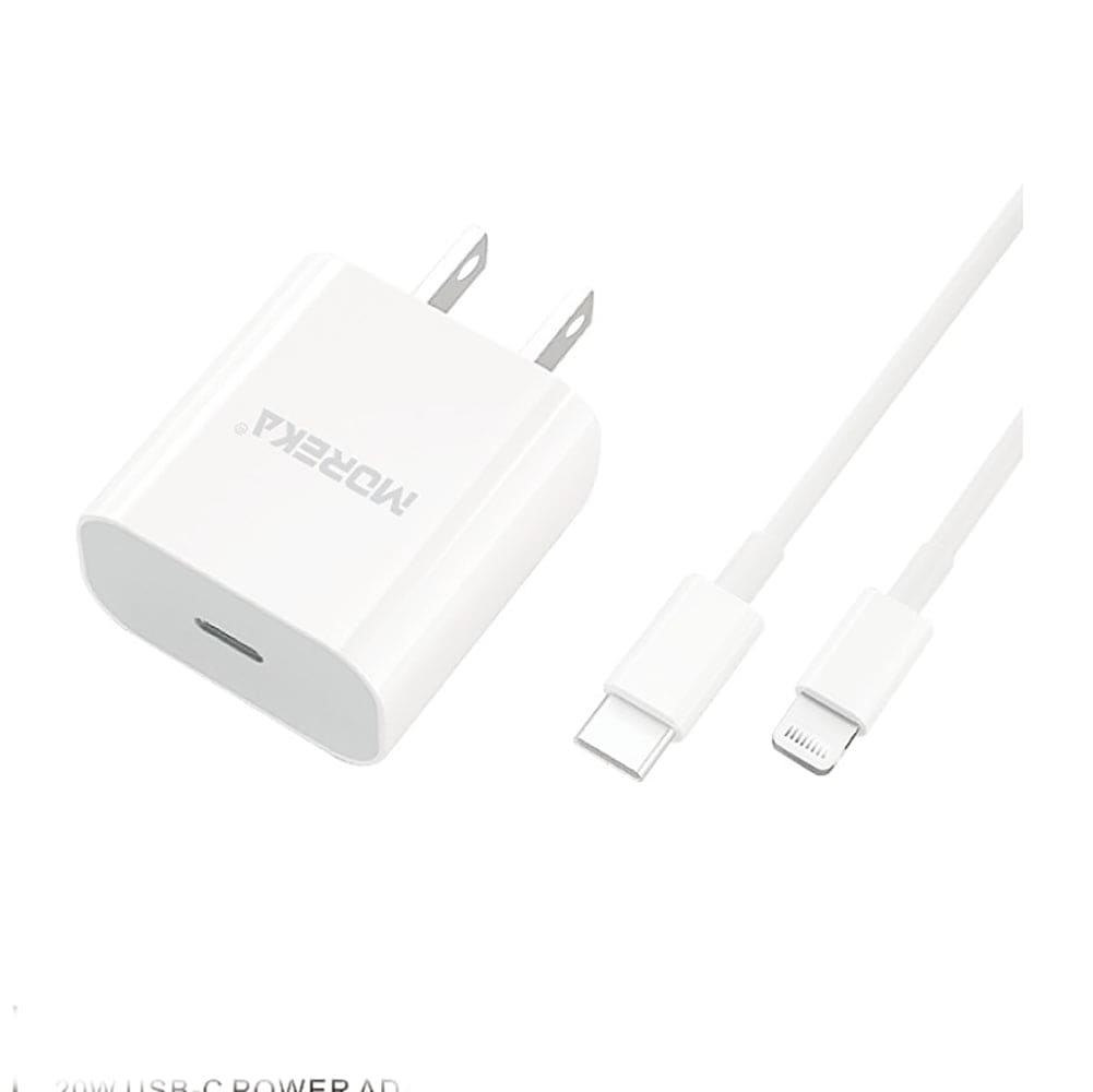 Cargador MOREKA P-202 20W 3.1A Puerto C Cable IP 1M 8