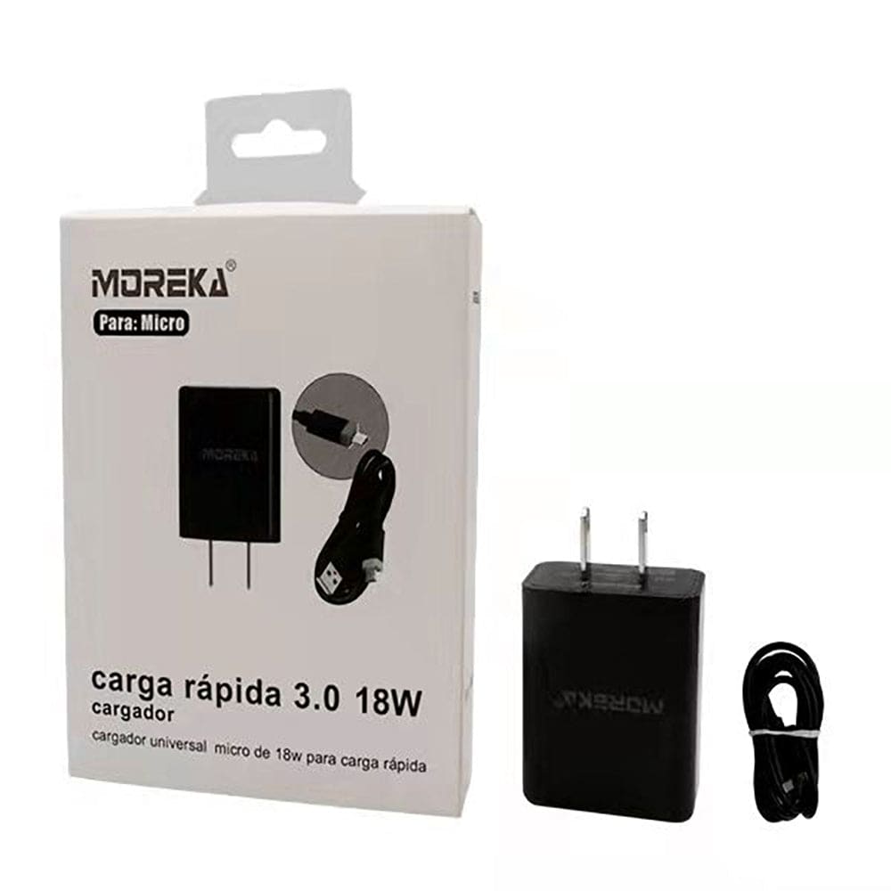 Cargador Micro USB, Moreka 18w, 3.0A cable tipo V8 5