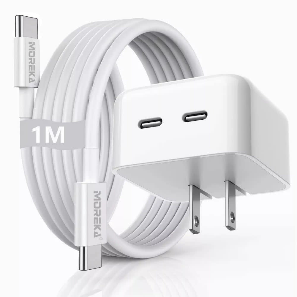 Turbo Cargador 40W Moreka CC22 doble puerto C Cable tipo C 1M 13