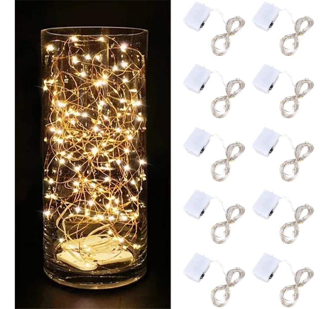 10pcs Guirnalda Luces Hadas 20 Leds 2mts Decorativas Navidad incluye Pilas 11