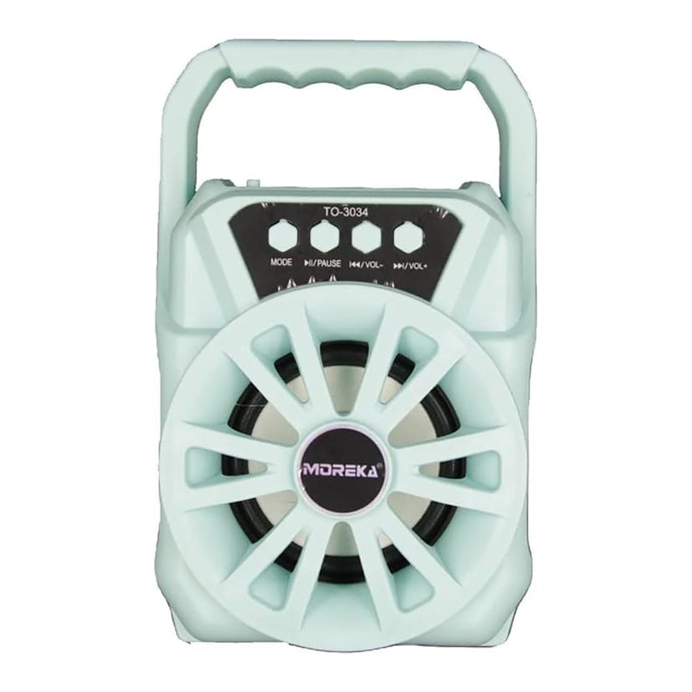 Bocina Moreka TO-3034, Bluetooth, TF Card/Micro SD, Radio FM, USB, entrada para Microfono, Auxiliar, Pila larga Duración, Led.1