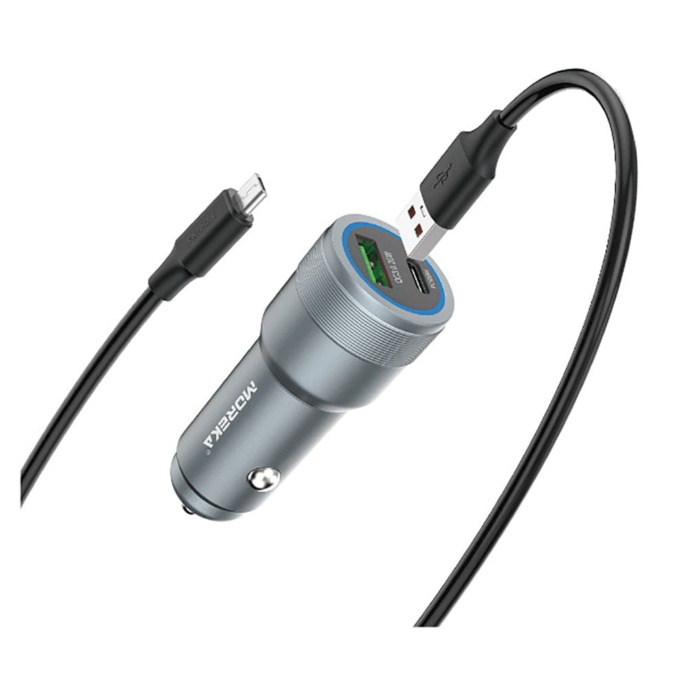 Cargador De Carro Moreka CP008 Plug In 45W USB y Tipo C 11