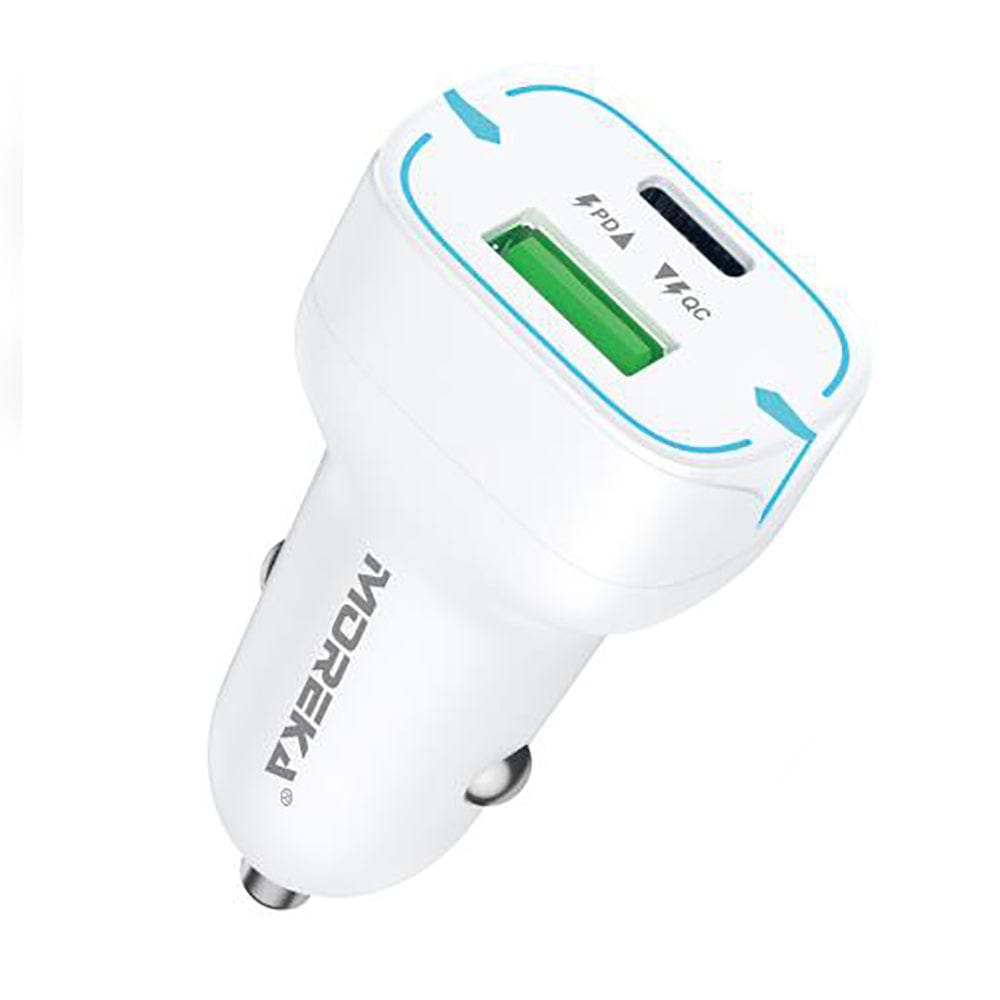 Cargador De Carro Moreka CP010 PlugIn 45W puertos USB y C18