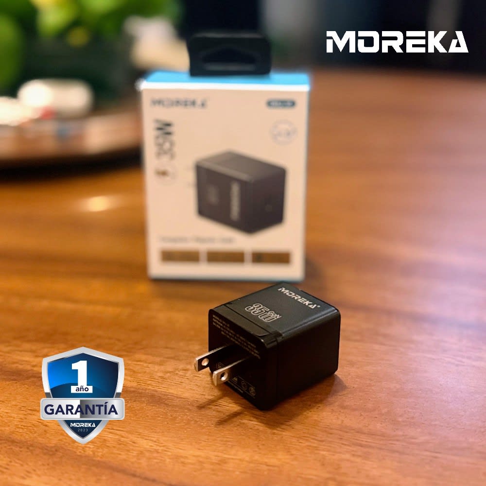 Turbo Cargador GaN Moreka 35W puerto tipo C carga rápida2