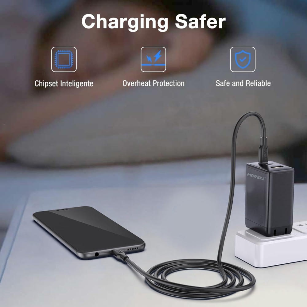 Turbo Cargador GAN 45W 3 puertos carga rápida para Notebook5