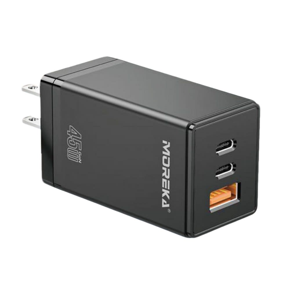 Turbo Cargador GAN 45W 3 puertos carga rápida para Notebook 0