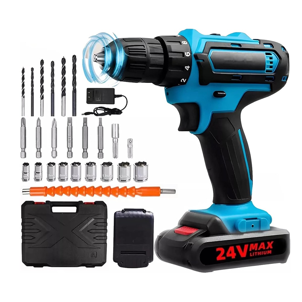 24V Taladro  Inalambrico Tres En Uno atornillado taladrado impacto Moreka Modelo DZ085 0