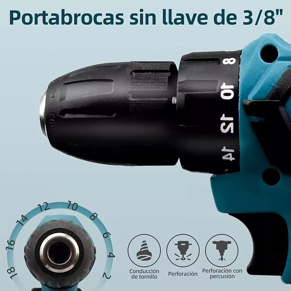 24V Taladro  Inalambrico Tres En Uno atornillado taladrado impacto Moreka Modelo DZ0853