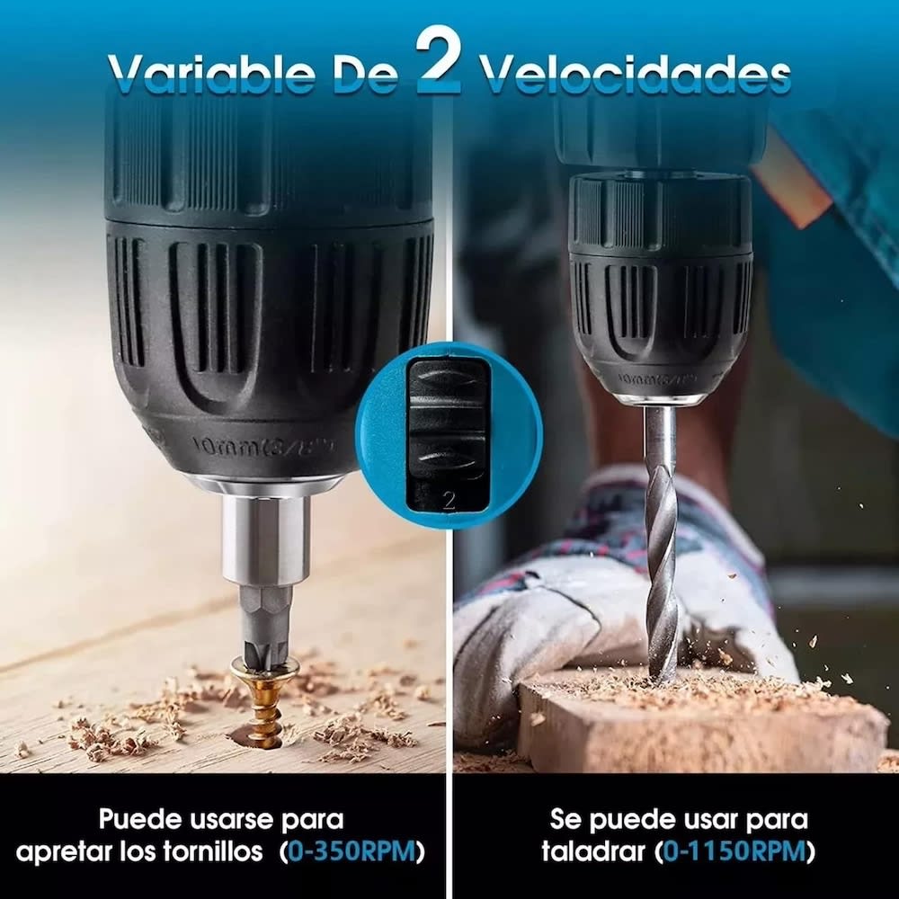 24V Taladro  Inalambrico Tres En Uno atornillado taladrado impacto Moreka Modelo DZ0855