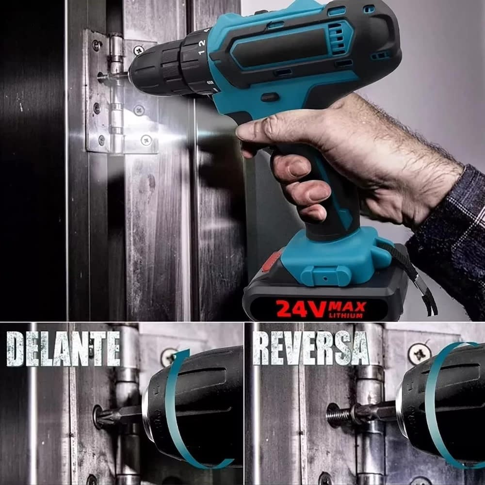 24V Taladro  Inalambrico Tres En Uno atornillado taladrado impacto Moreka Modelo DZ0854