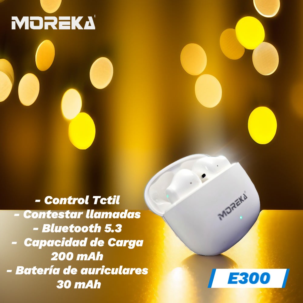 Audífonos Bluetooth 5.3 Moreka E300 TWS Táctil9