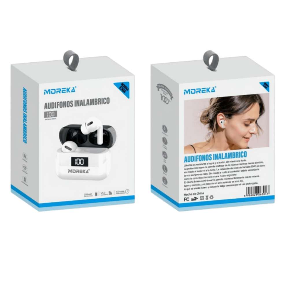 Audífonos Bluetooth Moreka E304 con supresor de ruido8