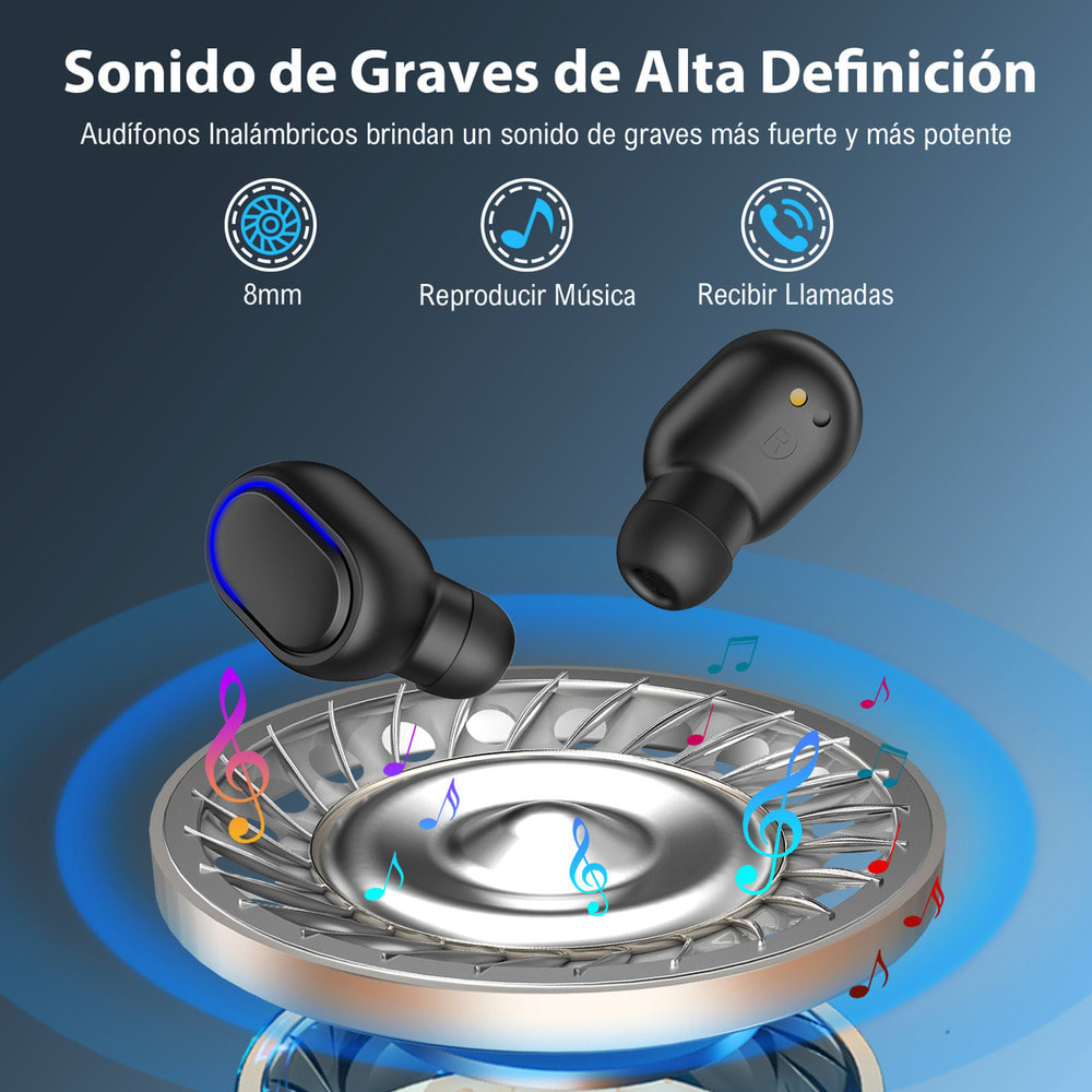 Audífonos Bluetooth 40mAh / Estuche 300mAh 25h con estuche Moreka E6013