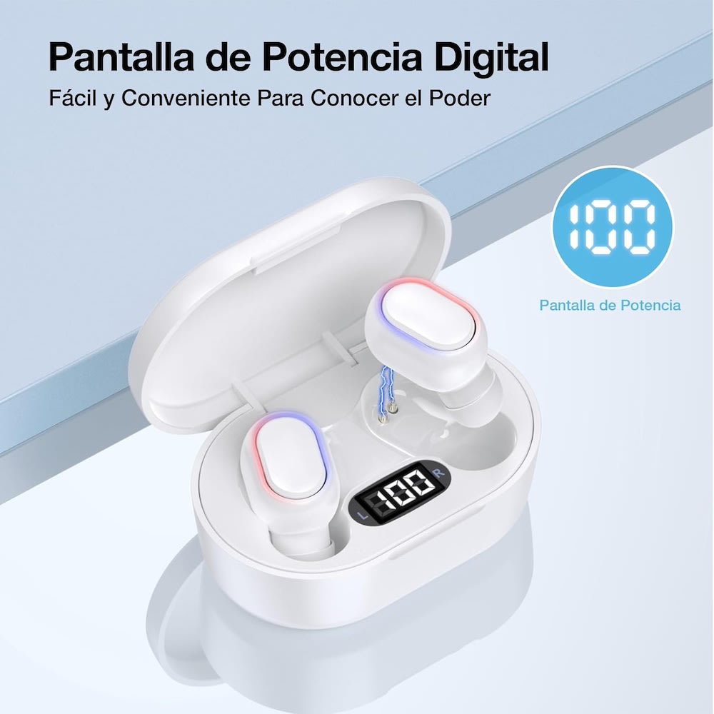 Audífonos Bluetooth 40mAh / Estuche 300mAh 25h con estuche Moreka E6015