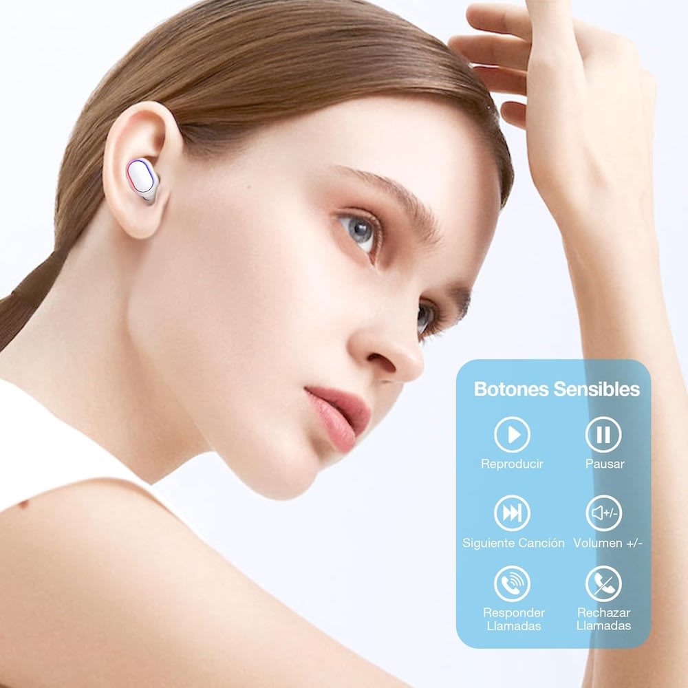 Audífonos Bluetooth 40mAh / Estuche 300mAh 25h con estuche Moreka E6014