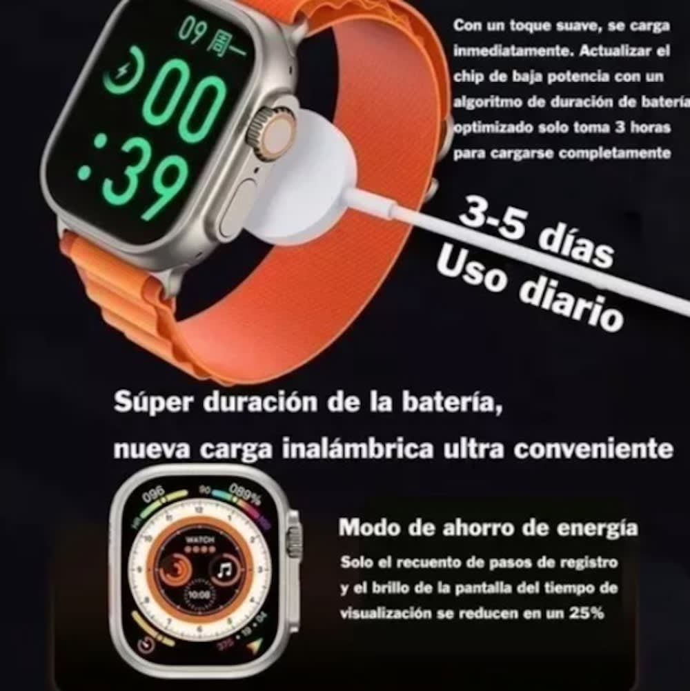 Smart Watch ET21 Ultra Max Carga Inalámbrica 3 Bandas y audifonos5