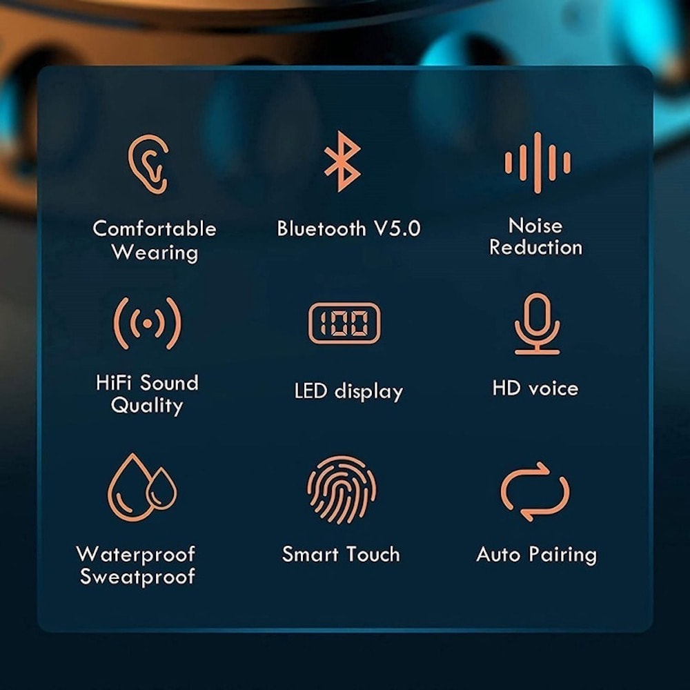 Audífonos Bluetooth 5.0 F9 5 TWS Power Bank básico Generico4