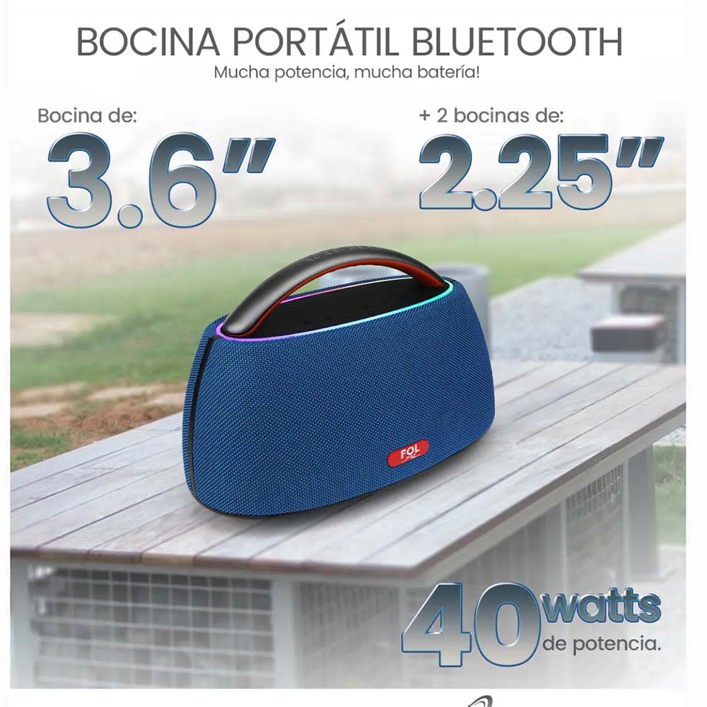 Bocina Fol 40W 2500mAh Bluetooth, TF Card, Radio FM, USB FS-R3167
