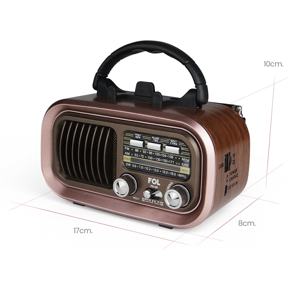 Radio AM/FM/SW Fol Bluetooth, TF Card, Radio FM, USB  TWS FR-086