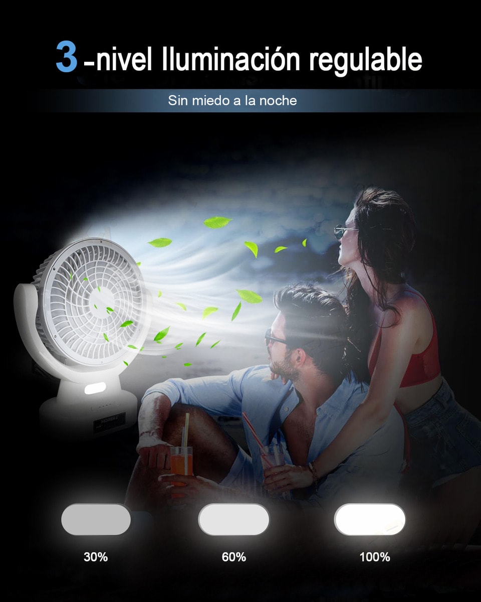 Ventilador Solar Recargable 6