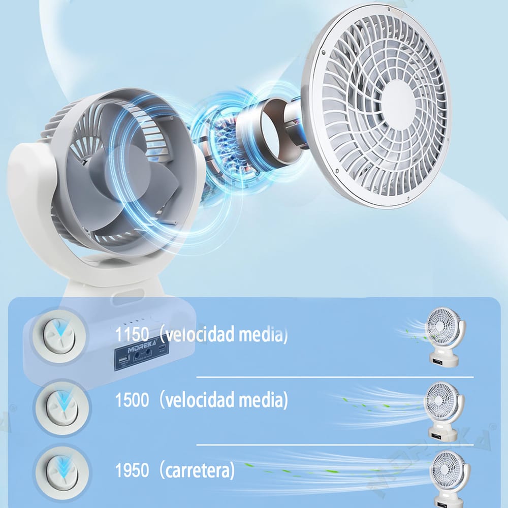 Ventilador Solar Recargable 9