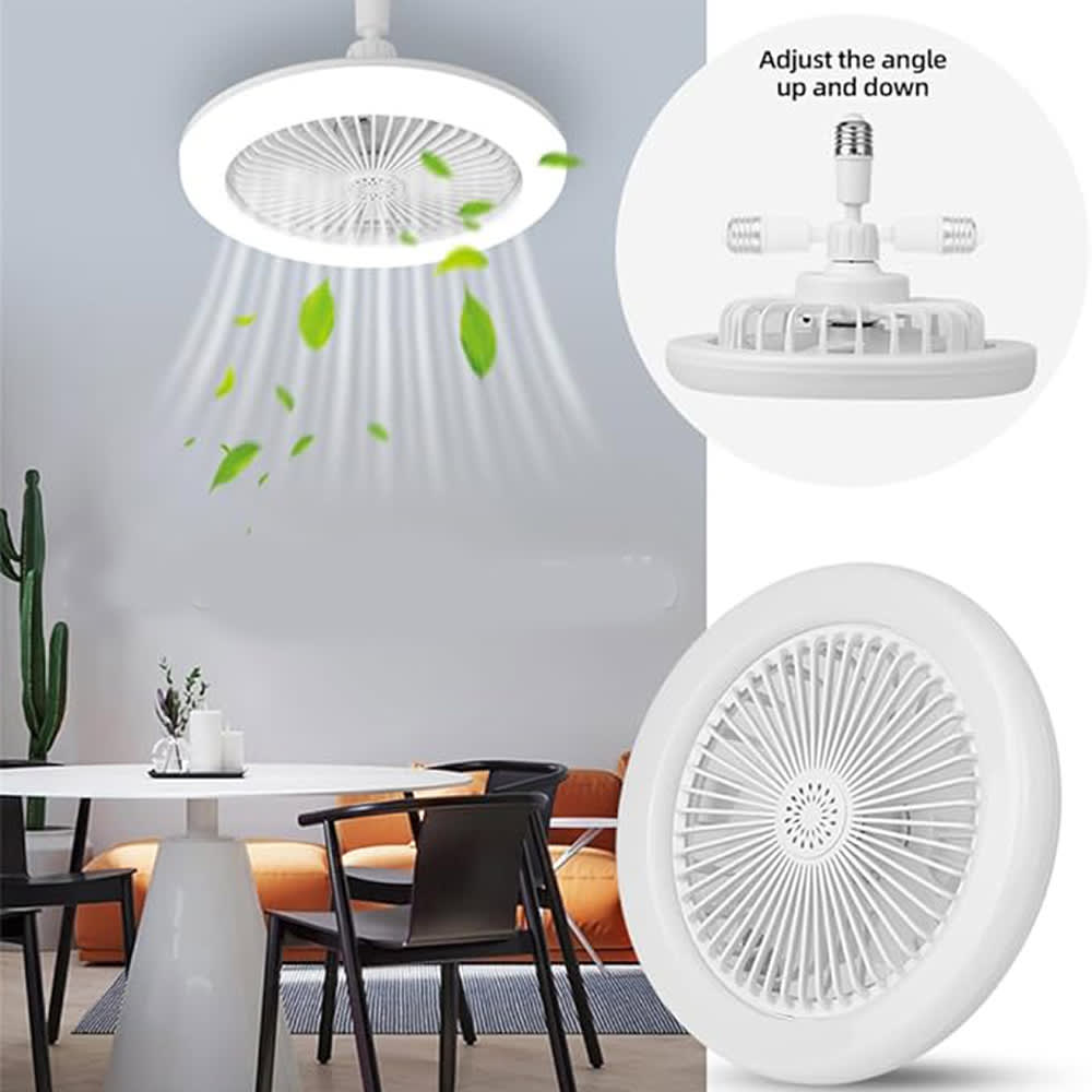 Ventilador De Techo Con Lámpara Led Foco 28w Silencioso FS-1374