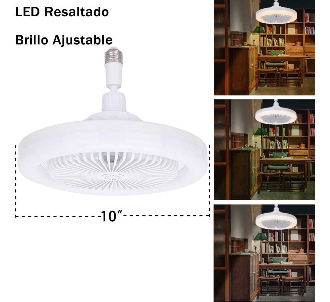Ventilador De Techo Con Lámpara Led Foco 28w Silencioso FS-1378