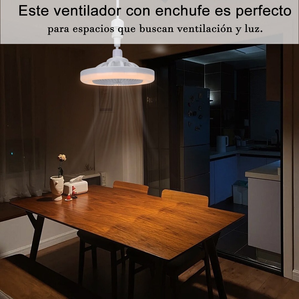 Ventilador De Techo Moreka Lámpara Led Foco 35w Silencioso5