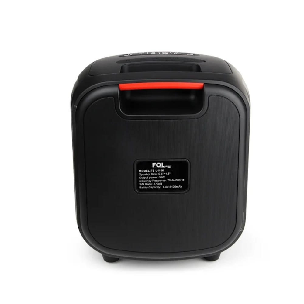 Bocina Fol 50W 5200mAh Bluetooth de 6.5 pulgadas luces RGB9
