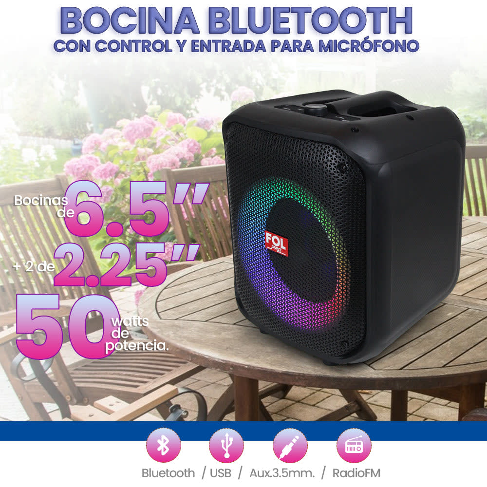 Bocina Bluetooth 50W 2000mAh TWS FOL FS-L12068