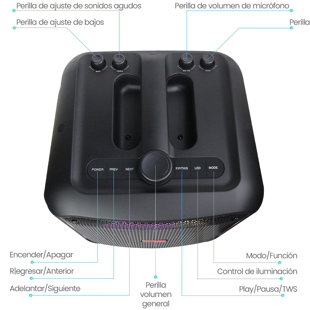 Bocina Fol 70W 6600mAh Bluetooth, TF Card, Radio FM, USB FS-L12187