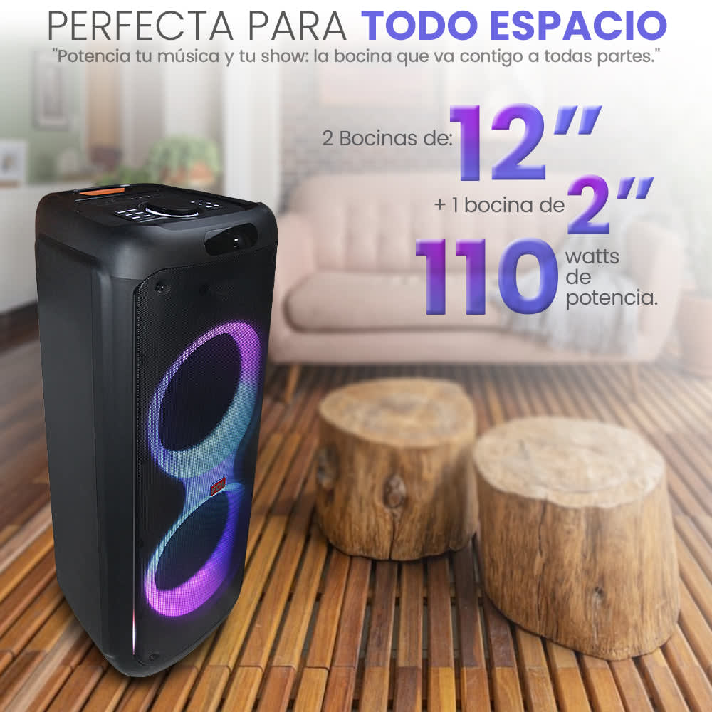 Bocina portátil 110W Subwoofer 12? + 1 bocina de 2? FS-L22122