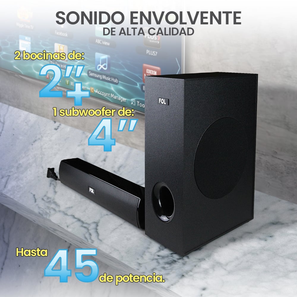 Barra de Sonido Bluetooth 45 watts HDMI FOL FS-M2524
