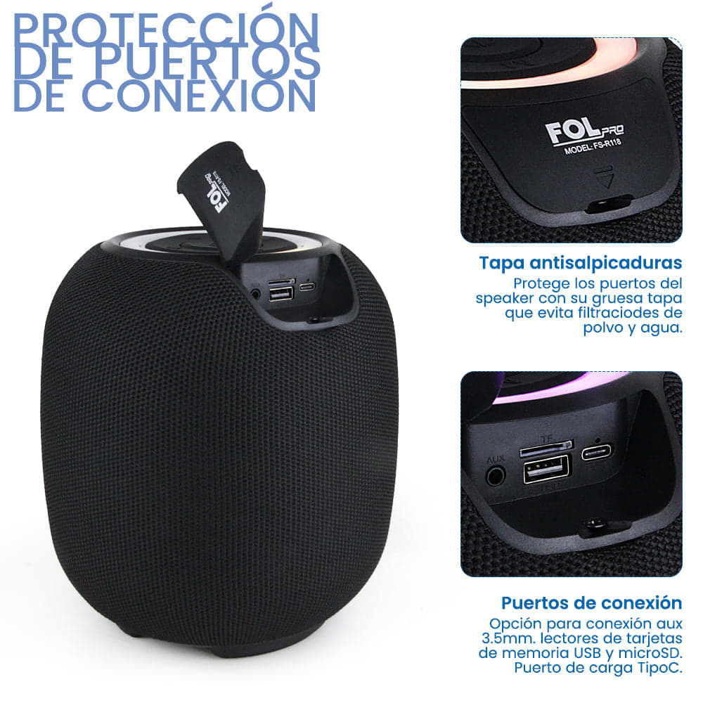 Bocina Bluetooth 18W 2200mAhh TWS FOL FS-R1184