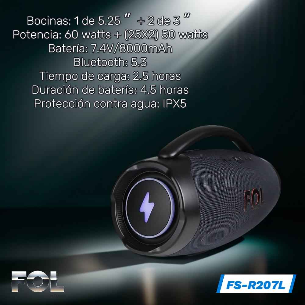 Bocina Bluetooth, contra agua 110W 8000mAh FOL FS-R207L2