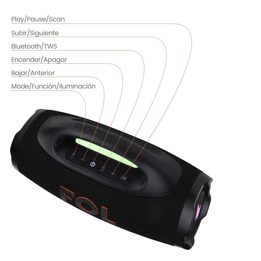 Bocina FOL FS-R305 50W 4000mAh 8hrs bateria Bluetooth IPX57